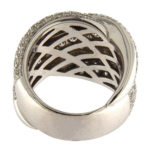 Bague 54 Bague en or blanc avec pavé de diamants de 4,51 ct 58 Facettes G3802