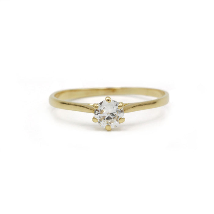 Solitaire geelgouden diamant