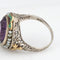 Bague 57 Vintage Art Déco Améthyste Bague Émail Cocktail Or 58 Facettes G13492