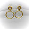 Boucles d'oreilles Vintage 14K Gold Florentine Finish Double Hoop Earrings 58 Facettes