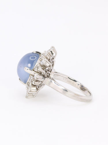Bague 51.5 Bague marguerite diamants cabochon de saphir étoilé Ceylan 58 Facettes 1131.1