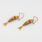 Boucles d'oreilles Boucles d'oreilles vintage en or jaune 14 carats, forme poisson articulé, 2,5 cm, bijoux fins 58 Facettes G13628