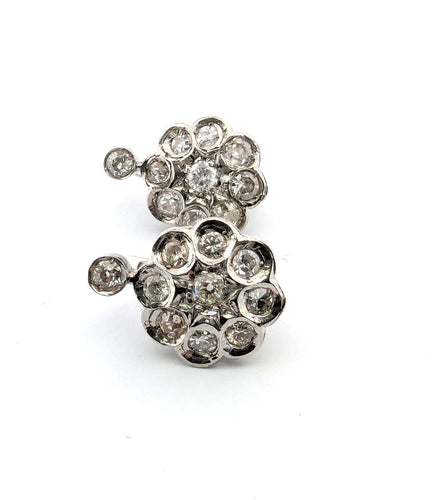 Boucles d'oreilles Boucles d'oreilles en platine avec diamants 58 Facettes