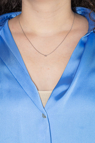 Collier Collier Solitaire Or blanc Diamant 58 Facettes 4387213CN