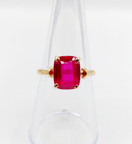 Bague 54.5 Bague cocktail Art Déco or jaune, rubis synthétique 58 Facettes A06308