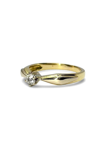 Bague 54 Solitaire or jaune et diamant 0,20 ct 58 Facettes 00066701