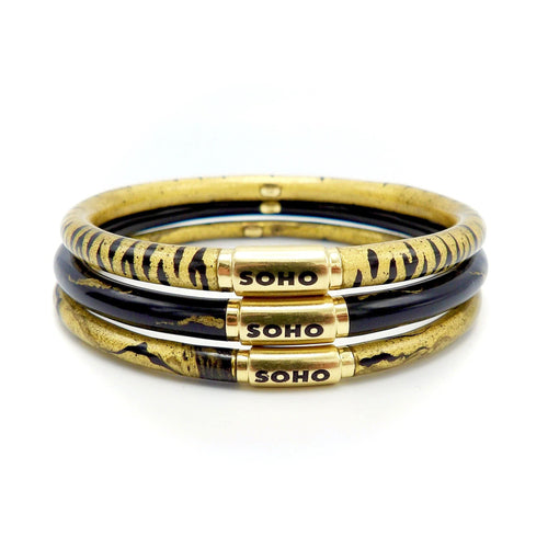 Bracelet SOHO 18K GOLD ENAMEL Golden Calligraphic Stripe Bangle Bracelet 58 Facettes