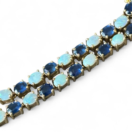Bracelet Bracelet or jaune serti de saphirs et opales 58 Facettes 344