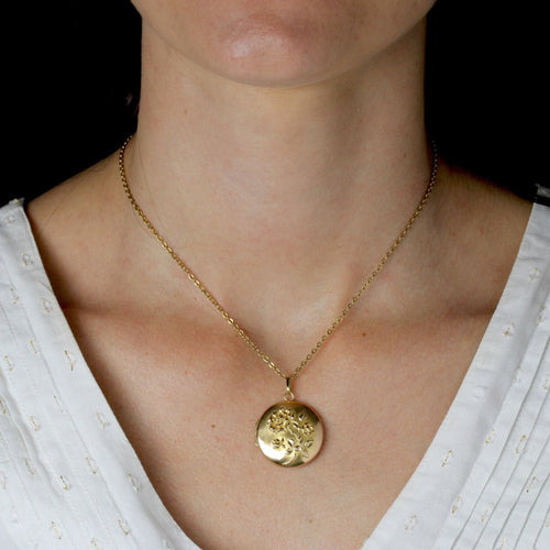 Pendentif Médaillon en or ancien à la rose 58 Facettes 24-372