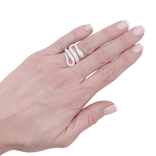 Bague 53 Bague Messika "Snake" or blanc, diamants. 58 Facettes 34151