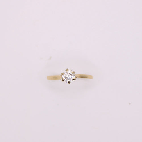 Bague 63 Solitaire or jaune 6 griffes diamant 58 Facettes