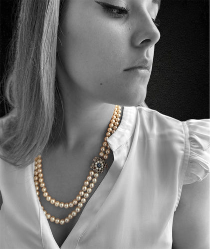 Collier Magnifique collier de perles à double rang 58 Facettes