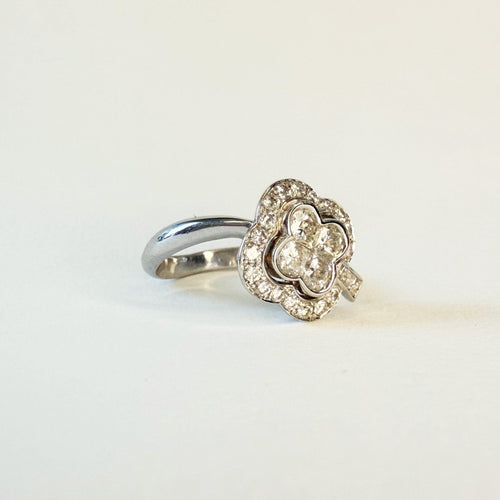 Bague 51 Bague or blanc et diamants 58 Facettes INV033