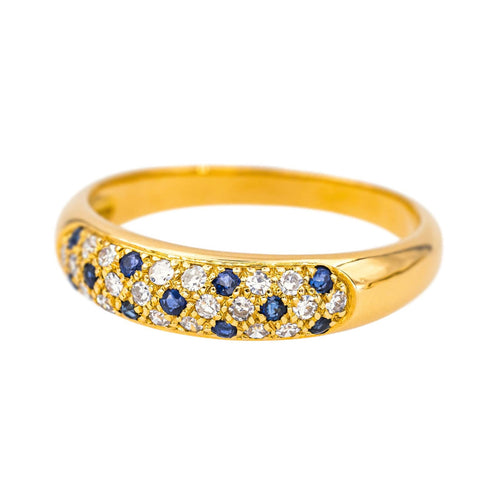 Bague 53 Bague  Jonc Or jaune Diamant, Saphir 58 Facettes 4207983CN