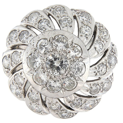Bague 55 Bague en or blanc avec diamants de 2,23 ct 58 Facettes G3811