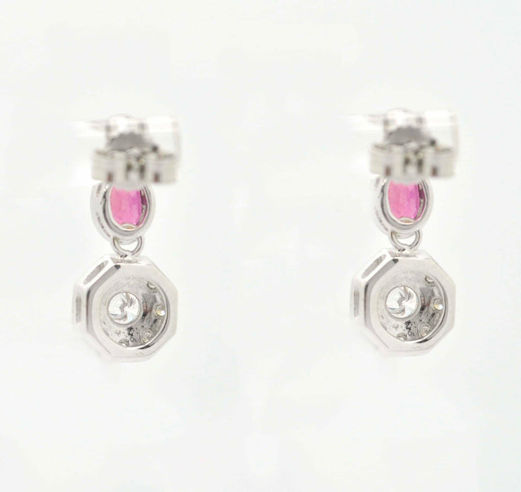 Boucles d'oreilles Orecchini rubini e diamanti, in oro bianco ct 750 58 Facettes