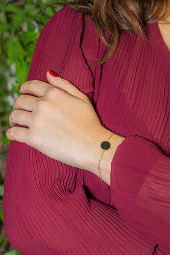 Bracelet Ginette NY Bracelet Disc Bracelet Or rose Onyx 58 Facettes 2704703CN