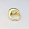 Bague 53 Bague en Or Jaune et Pierre Cabochon Vert d'Eau 58 Facettes 32231