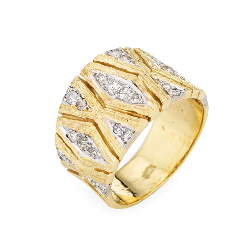 Bague 53 Bague Large Années 70 Diamants 58 Facettes G12637