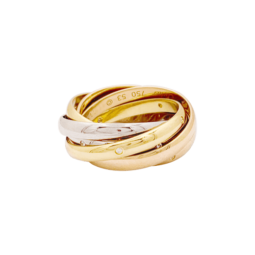 Bague 53 Bague Cartier "Trinity 6 anneaux" trois ors, diamants. 58 Facettes 34352