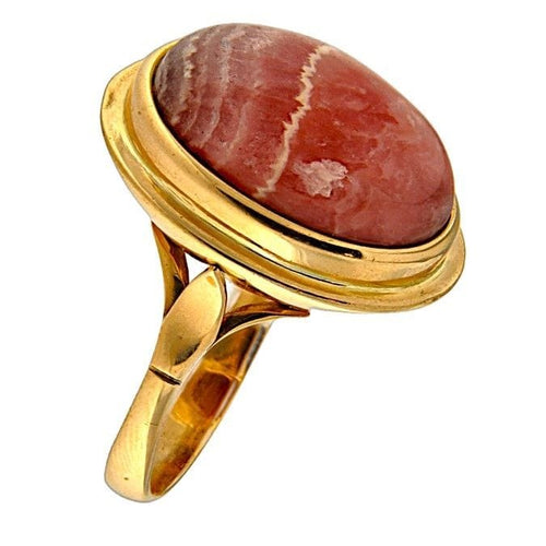 Bague 56.5 Bague en or jaune avec rhodochrosite 58 Facettes G3855