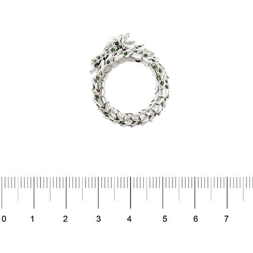 Bague Bague dragon avec émeraudes et diamants 58 Facettes 38003