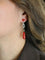 Boucles d'oreilles Boucles d'oreilles pendantes Art Deco corail rouge diamants taille rose 58 Facettes 1087.19