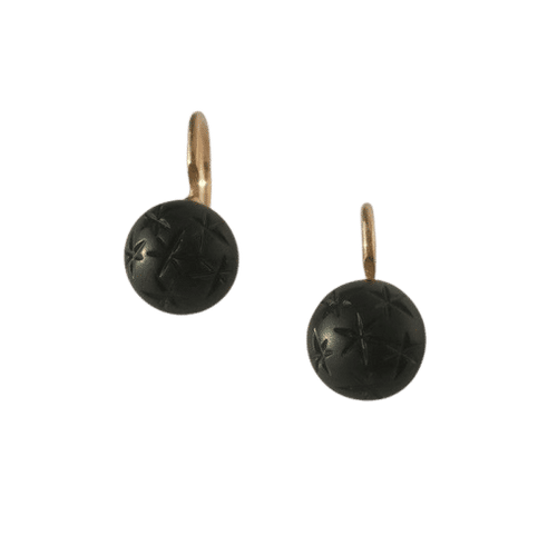 Earrings 18k rose gold Sleepers earrings star-shaped earrings and glass paste 58 Facettes