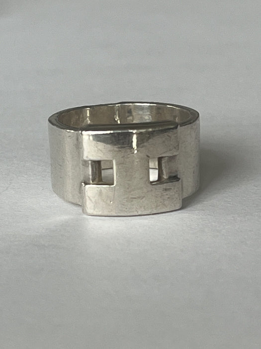 Bague 51 Hermès - Bague Bandeau Argent 58 Facettes LOT 6102