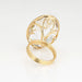 Bague 54 Bague or jaune diamants et cristal de roche 58 Facettes G13575