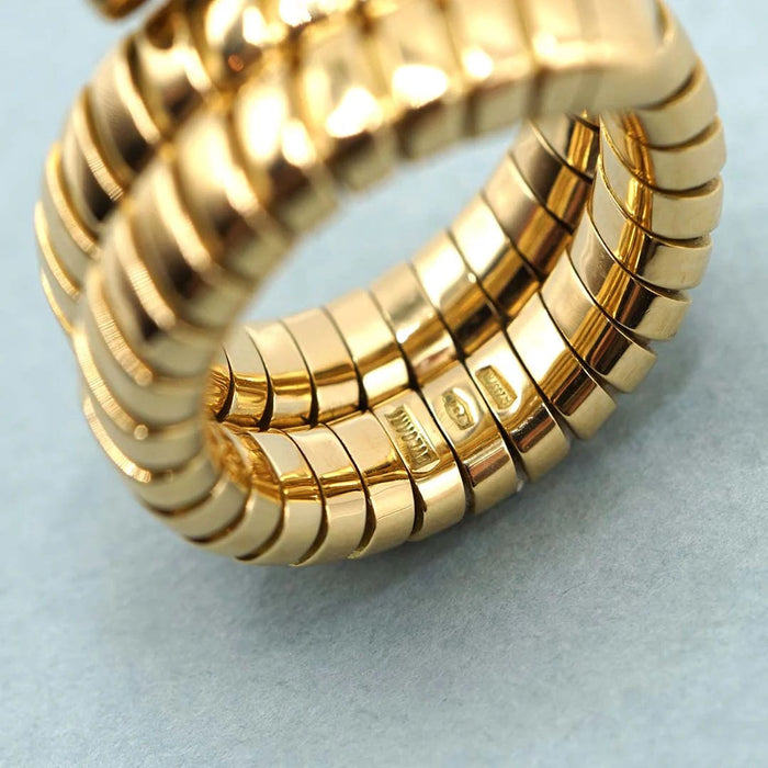 Bague BULGARI - Tubogas yellow gold ring 58 Facettes