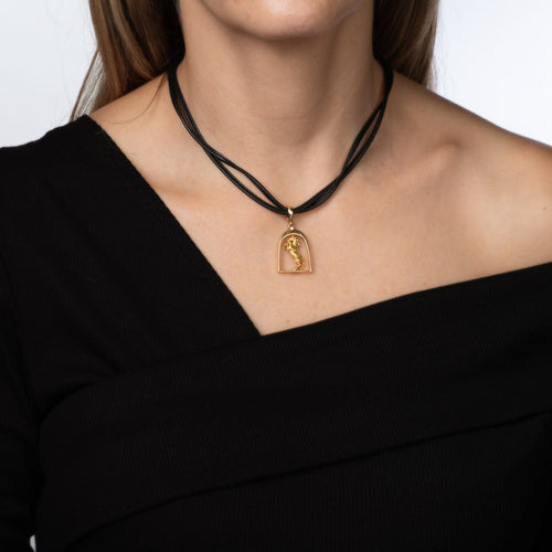 Collier Carrera y Carrera - Collier Cheval Diamant Or et Cuir 58 Facettes G14229