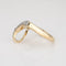 Bague Bague ruban vintage en or jaune 14 carats sertie de diamants, taille 5,5, style abstrait, bijou fin 58 Facettes G12885