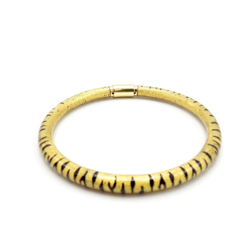 Bracelet SOHO 18K Gold Enamel Tiger Stripe Bangle Bracelet 58 Facettes