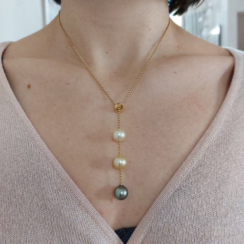 Collier Collier GRETA or, perles des mers du Sud 58 Facettes 10