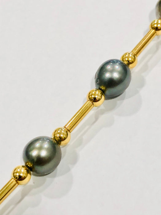 Tahitian pearl/yellow gold bracelet