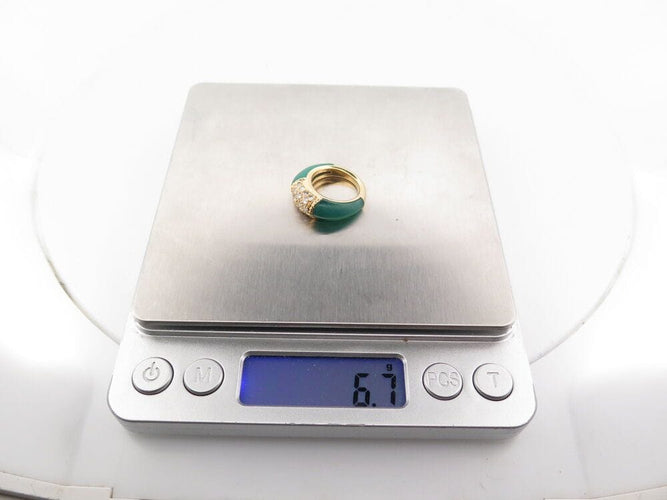 Bague 45 bague VAN CLEEF & ARPELS philippine t45 or jaune 18k chrysoprase & diamants 58 Facettes 267351
