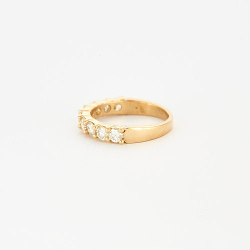 Bague 52 Demi alliance diamants or jaune 58 Facettes