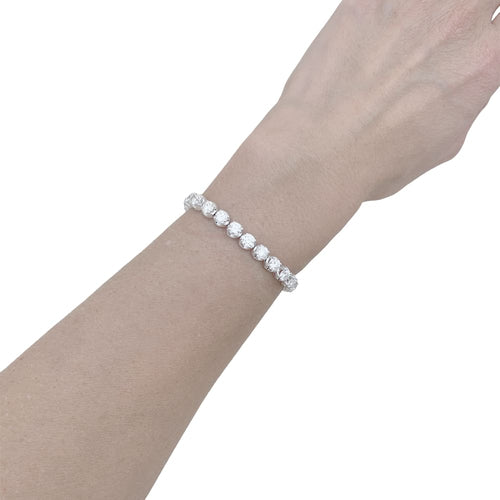 Bracelet Bracelet ligne, or blanc et diamants. 58 Facettes 34925