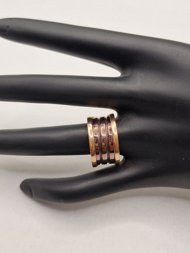 Bague 56 BULGARI - Bague Bzero.1 ROMA en or rose et métal 58 Facettes