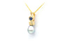 Pendentif Pendentif en or jaune serti d'un saphir et d'une perle de Tahiti 58 Facettes 22416