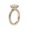Bague 53 Solitaire en or jaune 18K avec diamant central 3,04 ct K-VS2 HRD et pavage 1,75 ct - Taille 53 58 Facettes FB10500