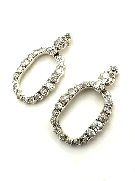 Boucles d'oreilles Boucles d'oreilles 19ème, or, argent et diamants 2ct 58 Facettes