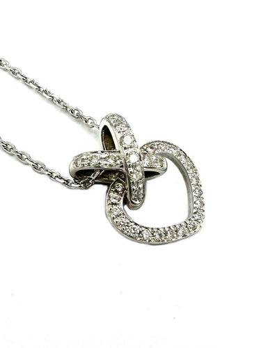 Collier CHAUMET - Collection Liens, collier or blanc, diamants (full set) 58 Facettes