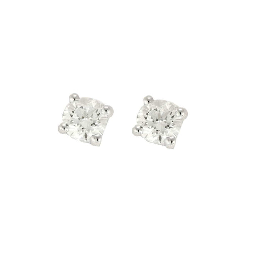 Boucles d'oreilles Puces d'oreilles en or blanc et diamants 58 Facettes B250570