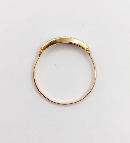 Bague 58 Bague jarretière Art Déco or jaune, diamants taille rose (circa 1920) 58 Facettes A06032