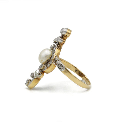 Bague 48 Bague - Or, Diamants & Perle 58 Facettes 250082R