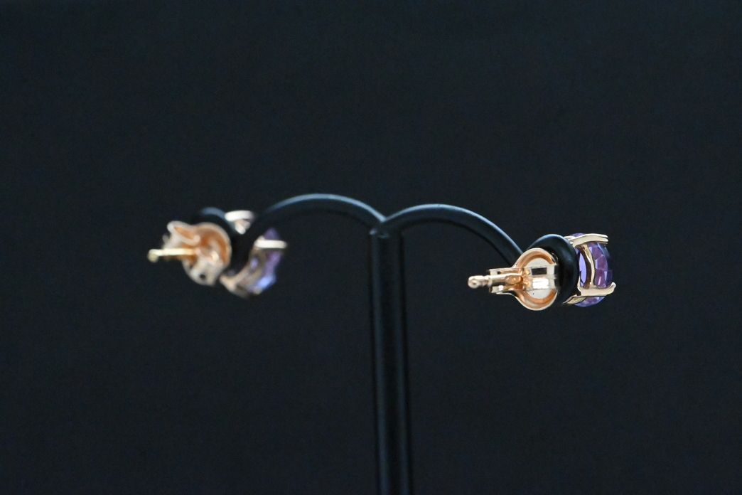 Rose Gold Amethyst Earrings