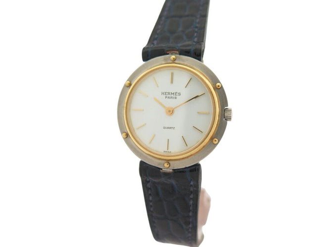 Montre vintage montre HERMES clipper 26 mm en or 18k et acier quartz  lady 58 Facettes 268714