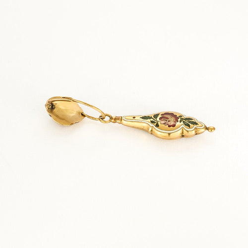 Boucles d'oreilles Boucles d'oreilles anciennes or et émail 58 Facettes